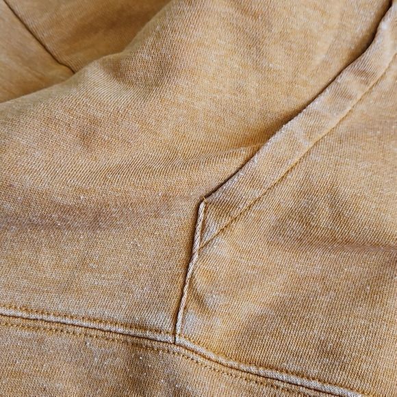 Betsey Johnson Performance Heathered Mustard Cowl Neck Hoodie Sz L‎ - Picture 12 of 14